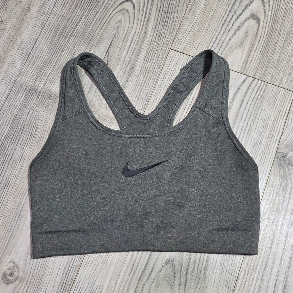 Nike Pro Classic Swoosh Bra Dark Gray - Size XS
